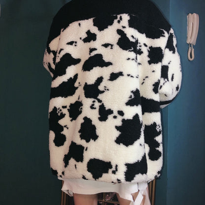 Cow pattern road plush padded cotton clothing — packaging