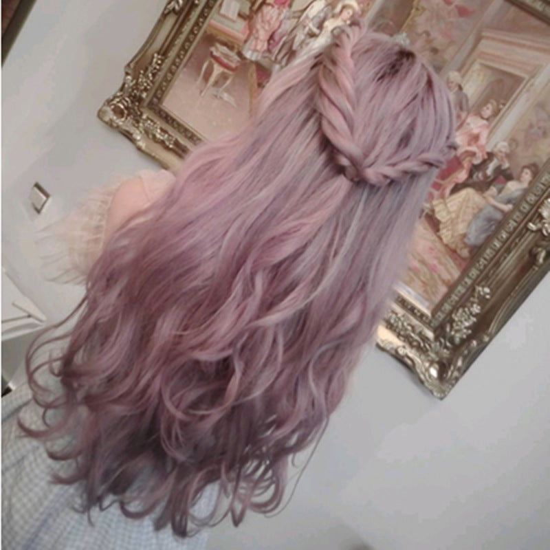 One meter cents wig taro purple long curly hair — scale reference