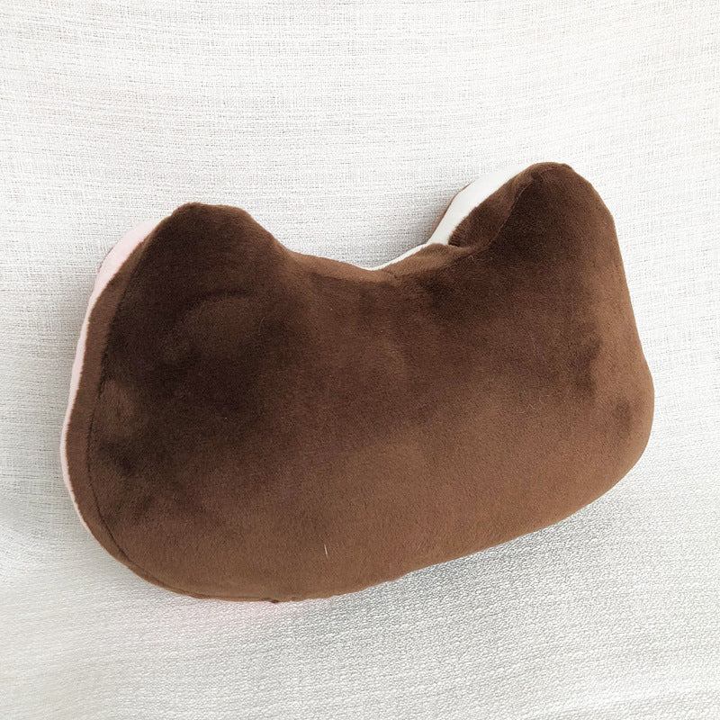 Plush cat shaped cushion — detail