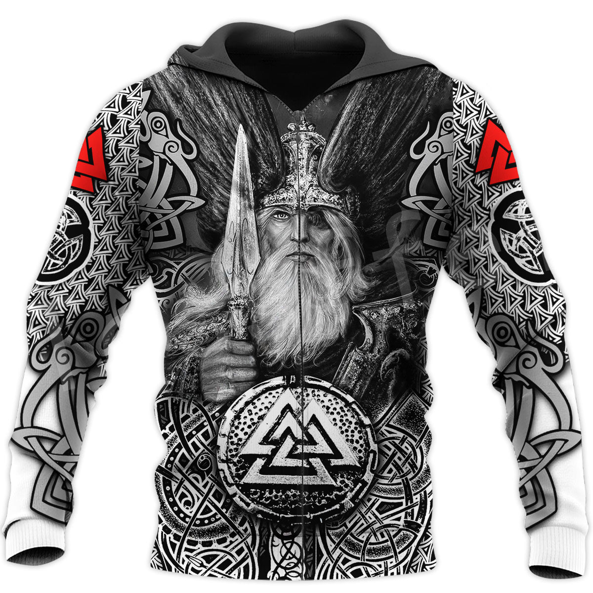 Anime Print Casual Zipper Sports Hoodie Men — back view
