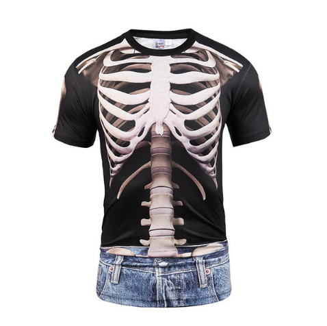 Fake Vest men short sleeve hip hop Fashion Man Slim Fit t-shirt Halloween cosplay — in use