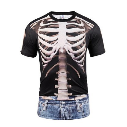 Fake Vest men short sleeve hip hop Fashion Man Slim Fit t-shirt Halloween cosplay — in use