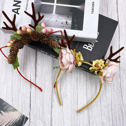 Antlers headband party party prom headband — back view