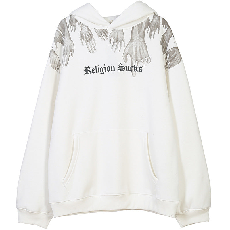 HOODIE ghost hand fleece hoodie — side view