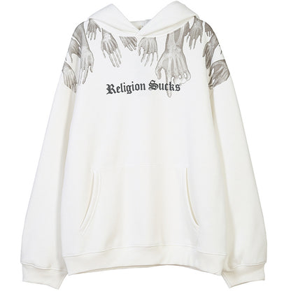 HOODIE ghost hand fleece hoodie — side view