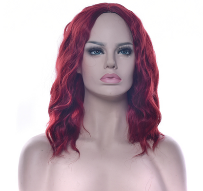 Black Short Curly Hair Cap, High Temperature Silk Short Hair Cosplay Wig Headgear — in use