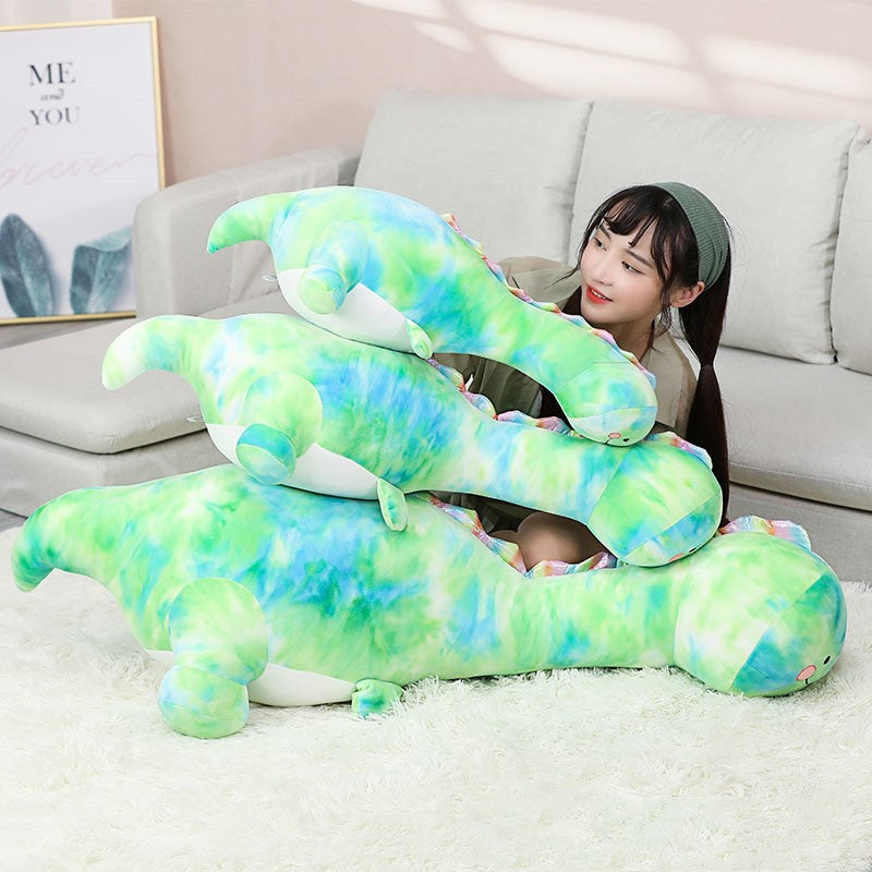 Cute dinosaur plush toy — Green or Pink, 100–130 cm — back view