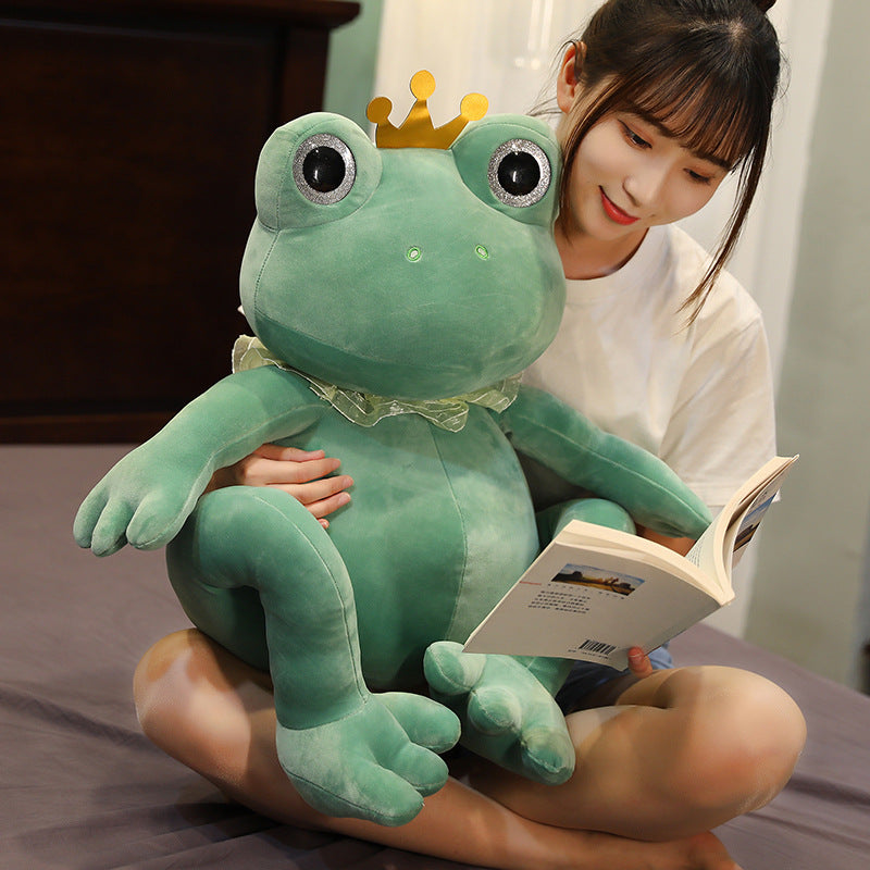 Cute soft frog doll cute plush toy — in use