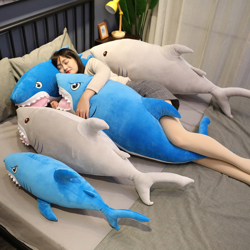 Shark pillow plush toy — back view