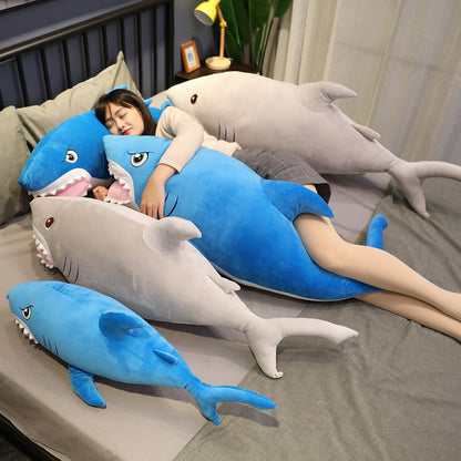 Shark pillow plush toy — back view