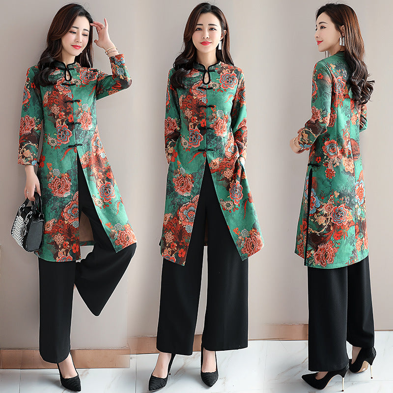 Ladies cheongsam dress — back view