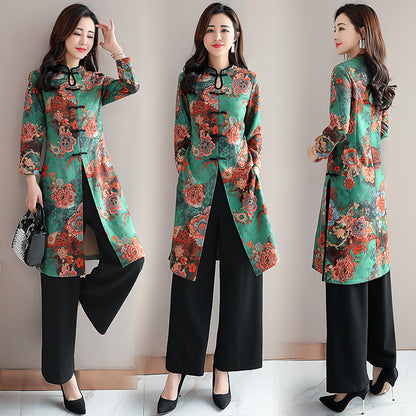 Ladies cheongsam dress — back view