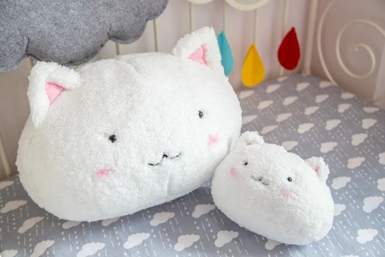White Rabbit Plush Toy Stuffed Cute Bunny Toy Home Decor Bunny Pillow Spherical Cushion Anime Characters — back view