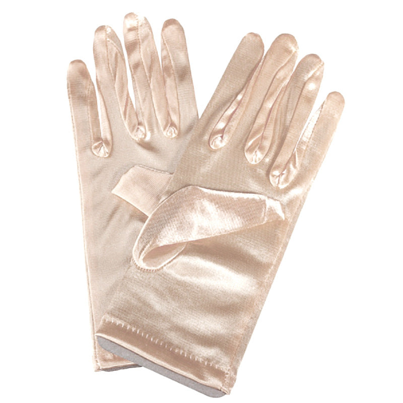 Bridal Wedding Gloves Short Satin Dress | Magic Stories