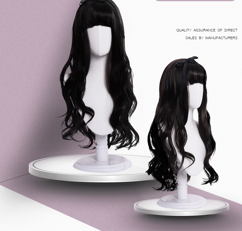 Long roll wig air bangs wig wig COS wig dyed wig — side view