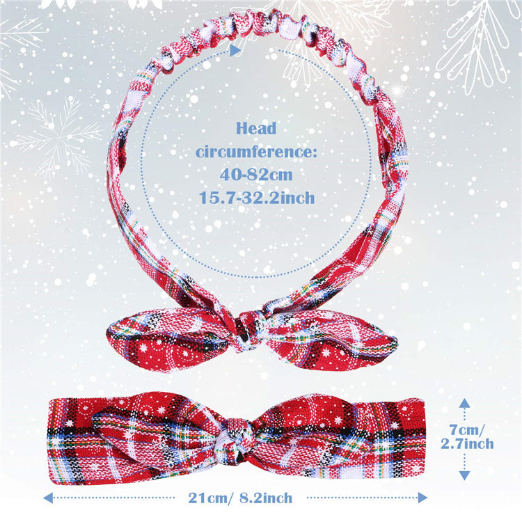 Christmas headband ladies elastic rabbit ears headband — back view