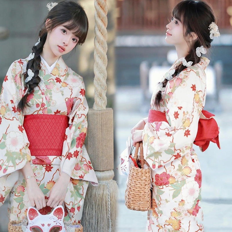 Japanese Modified Kimono Women's Formal Traditional Dress — in use
