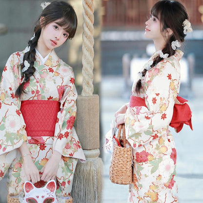 Japanese Modified Kimono Women's Formal Traditional Dress — in use