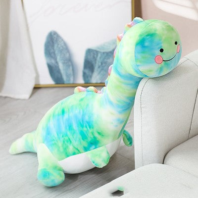 Cute dinosaur plush toy — Green or Pink, 100–130 cm — scale reference