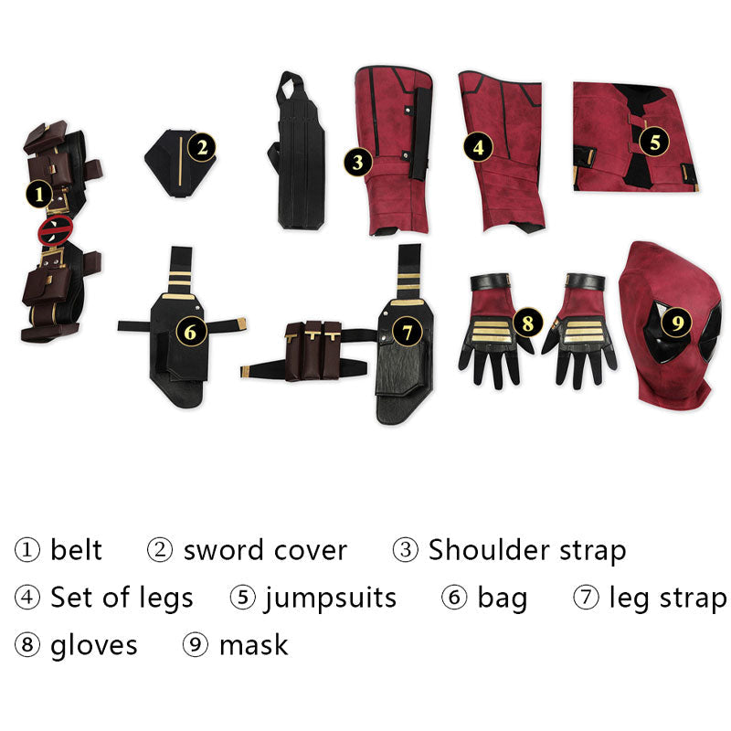 Deadpool Wade Wilson Cosplay Costume — detail