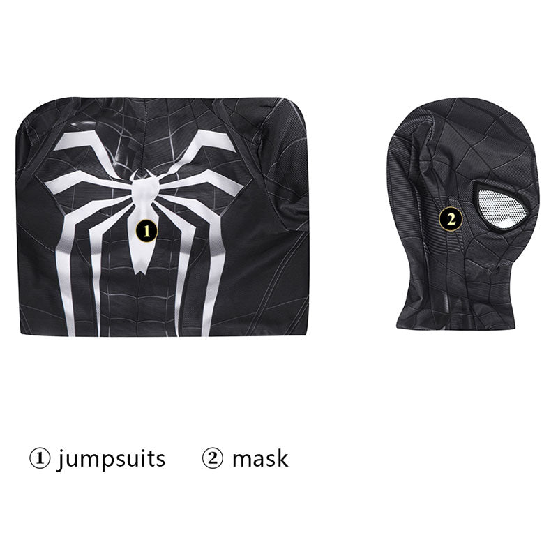 Spider-Man PS5 Miles Morales Symbiote Black Suit Kids Cosplay Costumes - Magic Stories