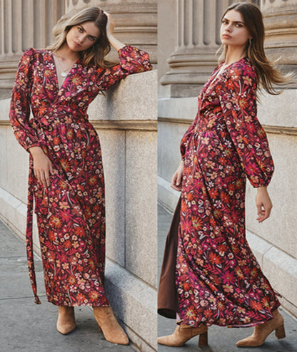 Women's Printed Long Sleeve Kimono Long Dress — packaging