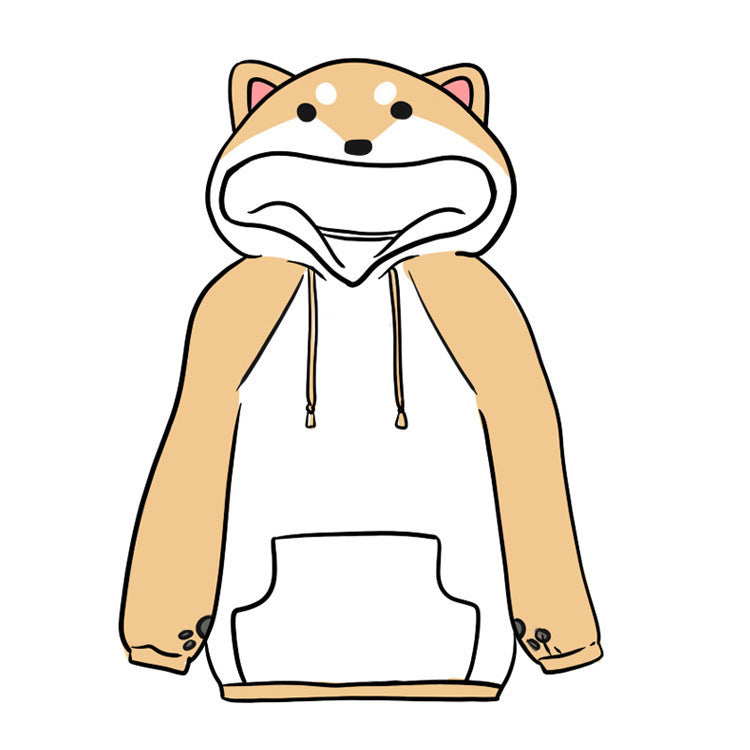Shiba Inu theme hooded jacket anime sweater — back view
