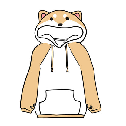 Shiba Inu theme hooded jacket anime sweater — back view