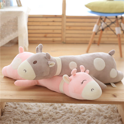Plush doll giraffe — back view