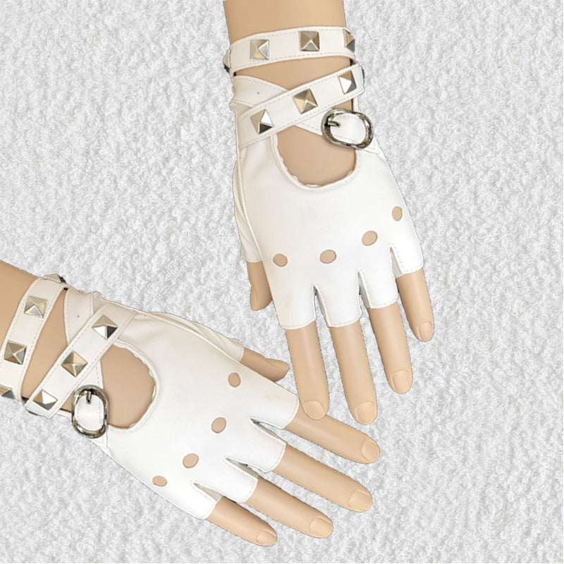Women Punk Rock Half Finger Gothic Gloves | Magic Stories
