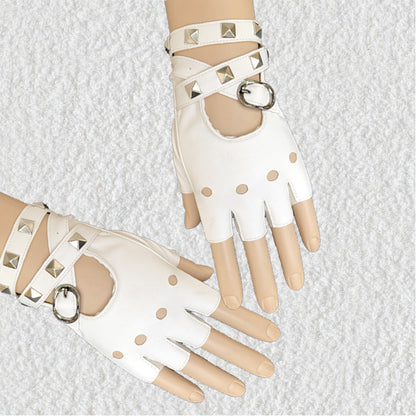 Women Punk Rock Half Finger Gothic Gloves | Magic Stories