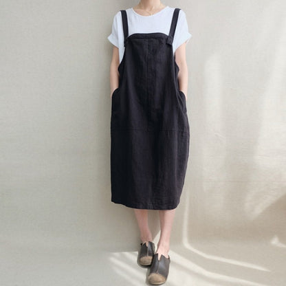 Cotton and linen strap skirt female spring | Magic Stories