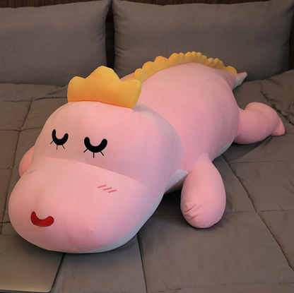 Dinosaur doll plush toy — in use