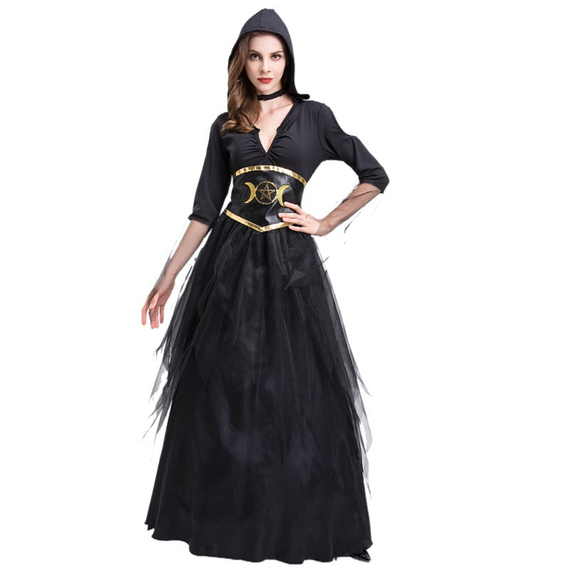 Star And Moon Temperament Magician Witch Cosplay Costume — side view
