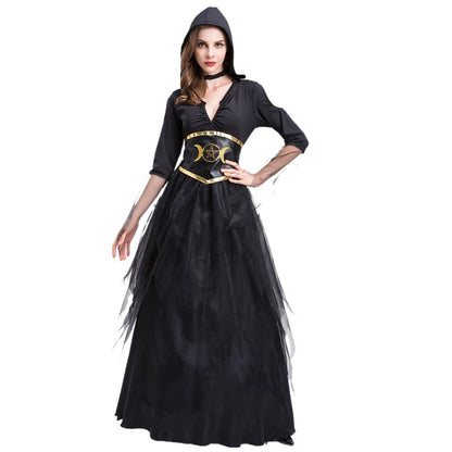 Star And Moon Temperament Magician Witch Cosplay Costume — side view