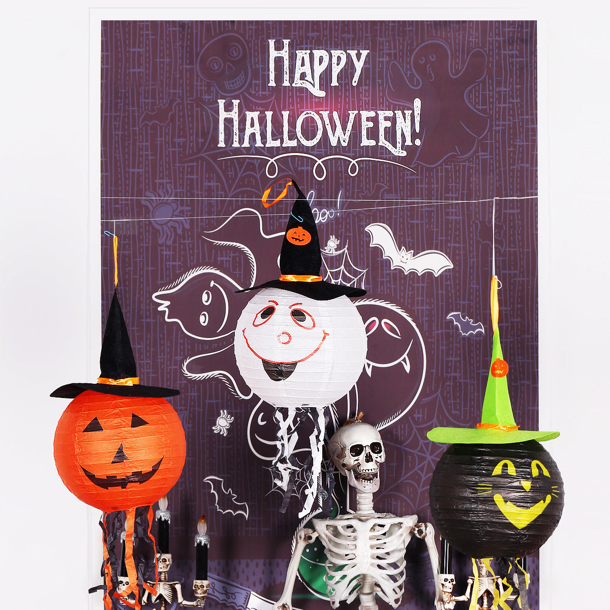 Prop with beard pumpkin lantern — detail