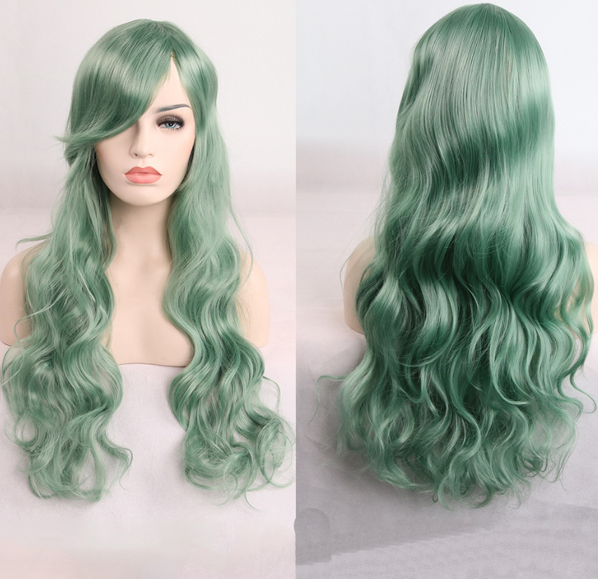 Anime cos wig color 80cm long curly cosplay role playing — packaging