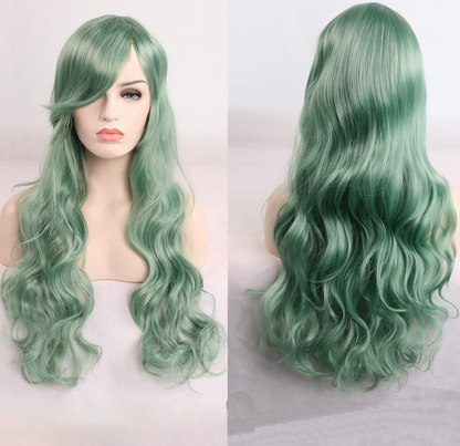 Anime cos wig color 80cm long curly cosplay role playing — packaging