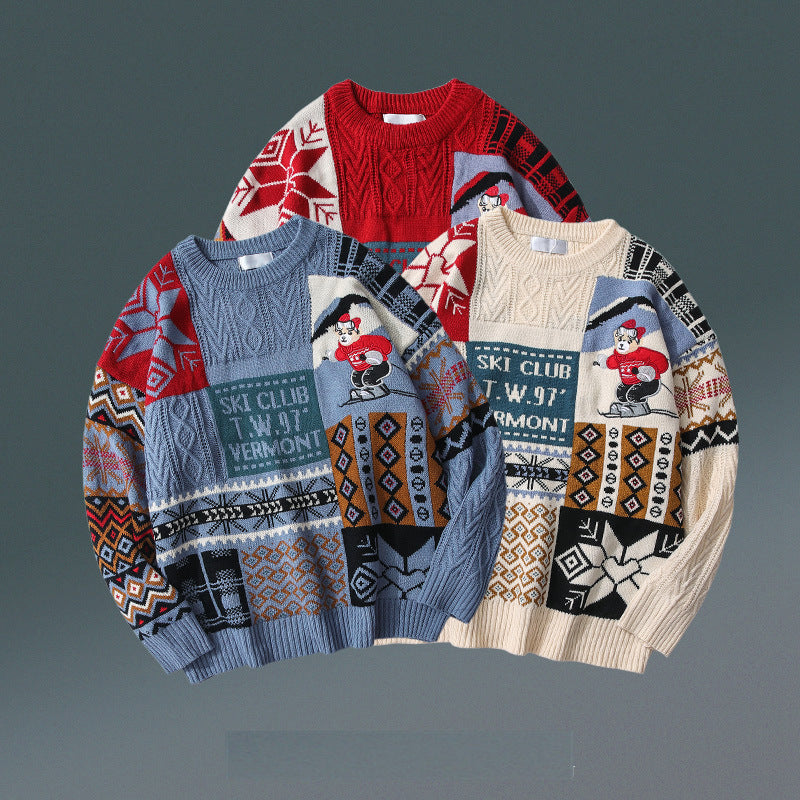 Men's Red Christmas Sweater — side view