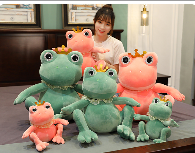 Cute soft frog doll cute plush toy — side view