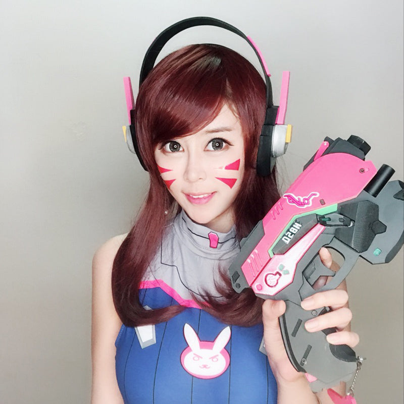 D.va DVA songhana chestnut Cosplay wig — side view
