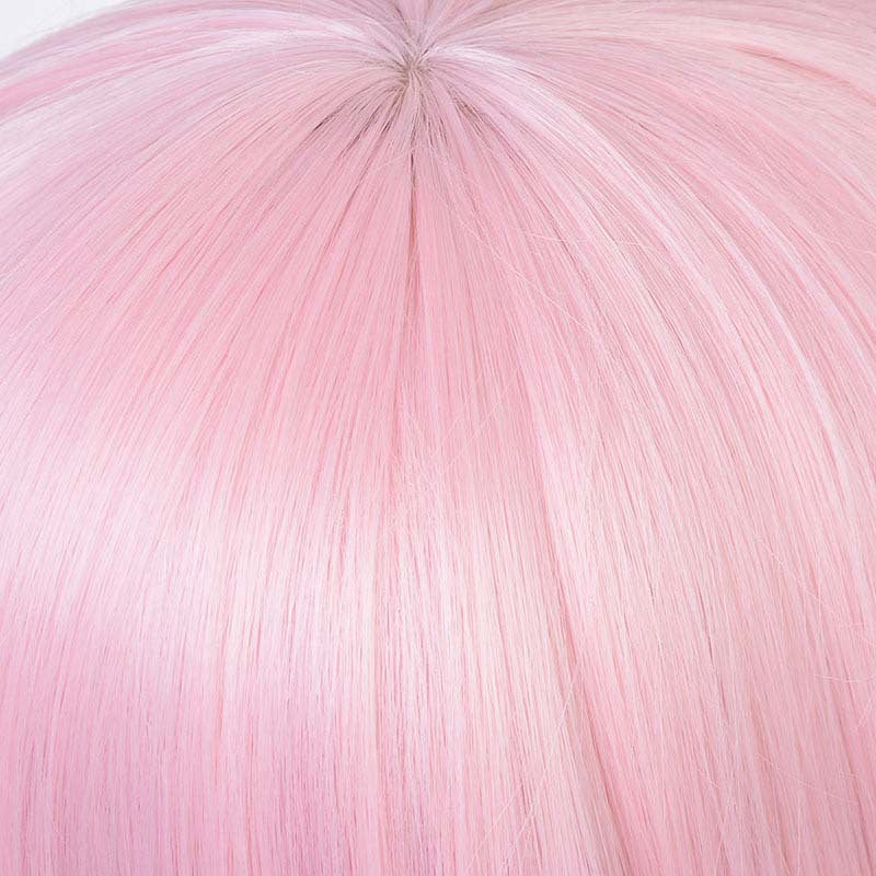 Cosplay animation Pink Double ponytail wig — back view