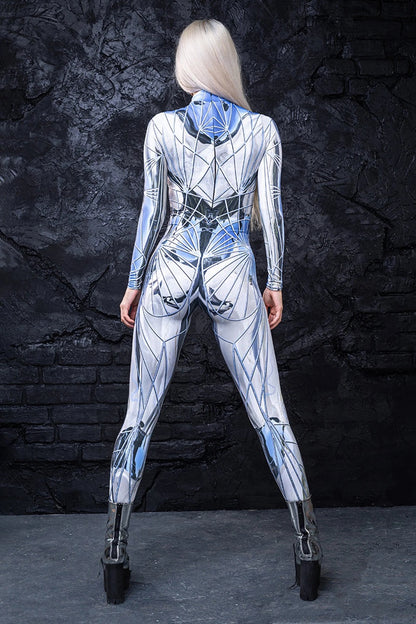 Digital Printing Halloween Cosplay Cosplay Clothes Unisex Wear Tight Long Sleeve Jumpsuit — detail