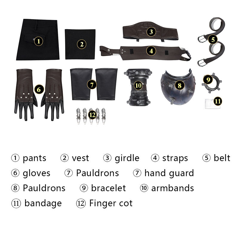 Final Fantasy VII Rebirth Cloud Strife Cosplay Costumes — scale reference