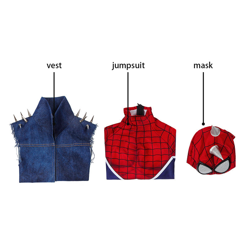 Spider-Man PS4 Spider-Punk Suit Kids Jumpsuit Cosplay Costumes — packaging