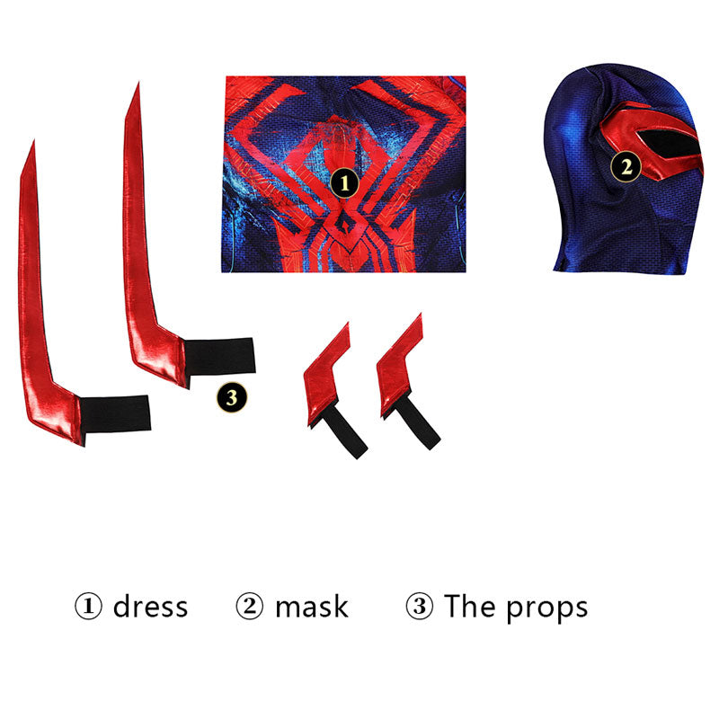 Spider-Man: Across The Spider-Verse Spider-Man 2099 Miguel O'Hara Jumpsuit Cosplay Costumes — detail