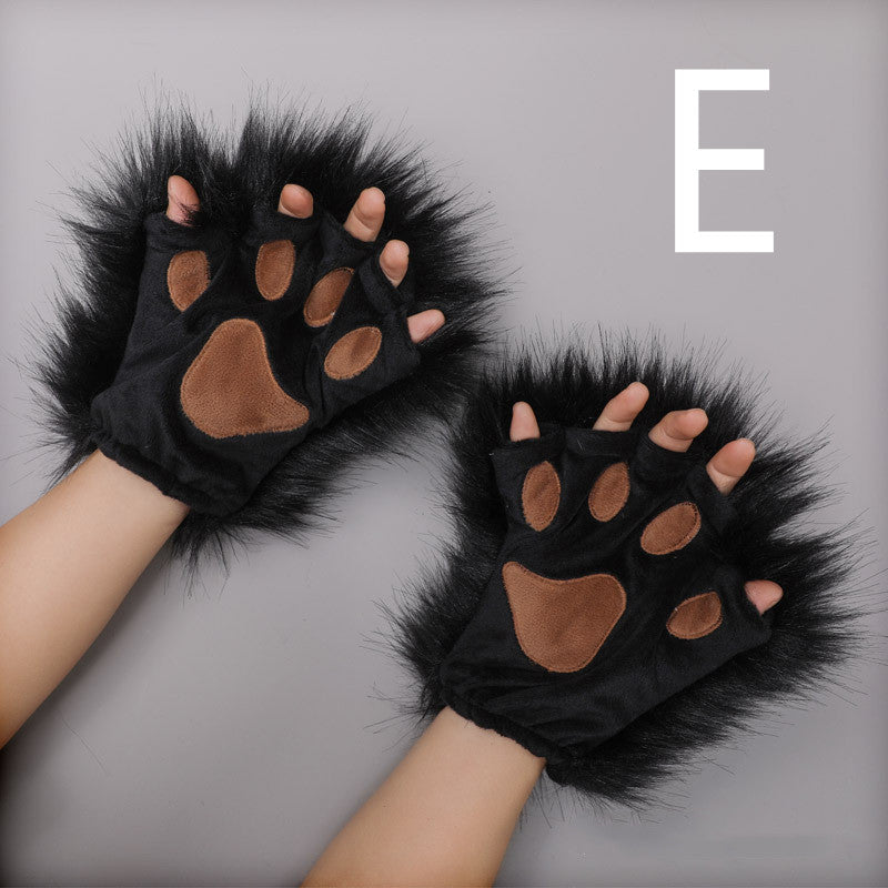 Fingerless Cat Paw Handmade Cartoon Cute Plush Gloves — packaging