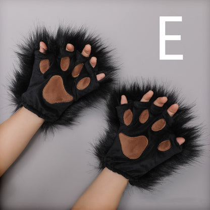 Fingerless Cat Paw Handmade Cartoon Cute Plush Gloves — packaging