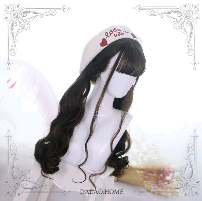 Lolita Long Curly Hair 65cm Black Air Bangs | Magic Stories