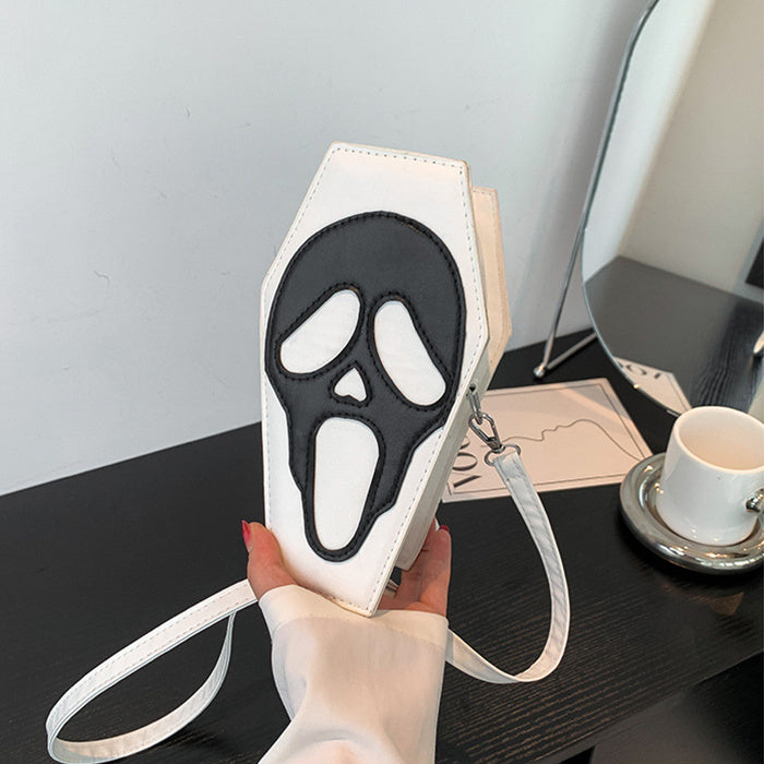 Halloween Coffin-Shape Shoulder Bag — scale reference